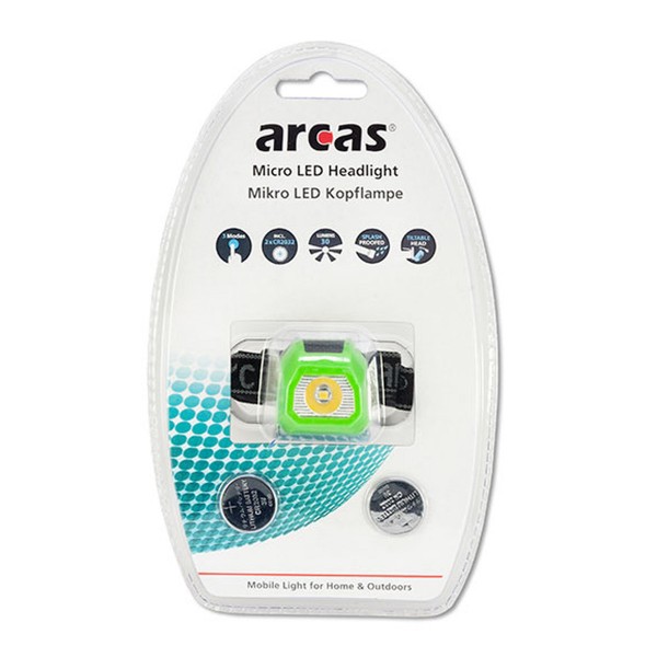 LED Kopflampe / Stirnlampe ARCAS MIKRO SMS- inkl. Batterien