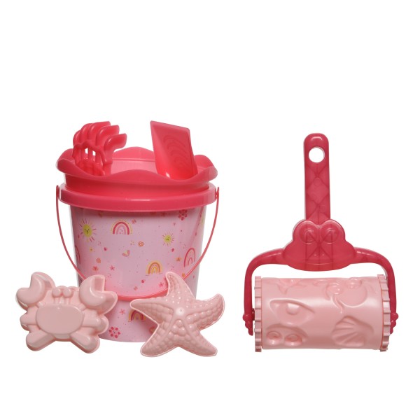 Kinder Sandspielzeug Blume YOKO - Kunststoff - für Wasser und Sand - rosa - 7teilig