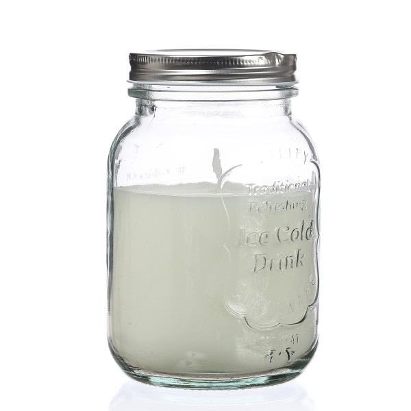Duftkerze CITRONELLA - Echtwachs im Glas mit Deckel - H: 16,5cm - gegen Stechmücken - transparent