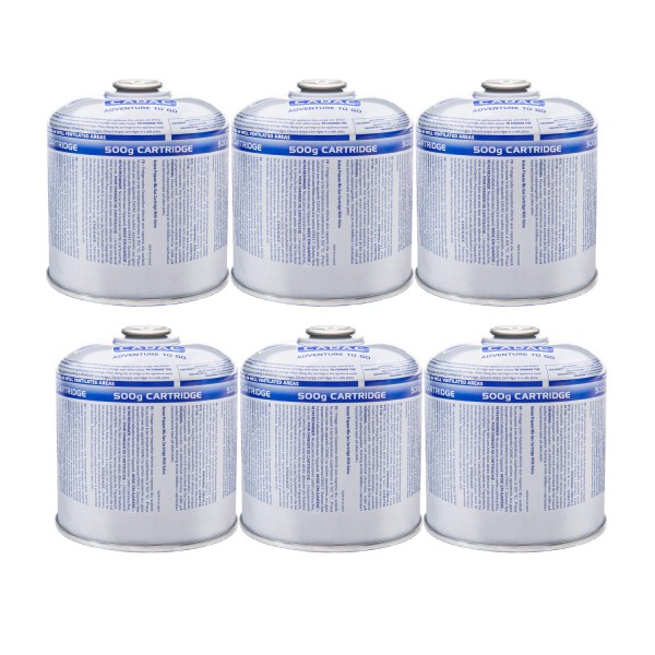 CADAC CA500 6er Set - Ventil-Gas-Kartusche (500g Butan-Propan-Gemisch) - EN417 Gewinde